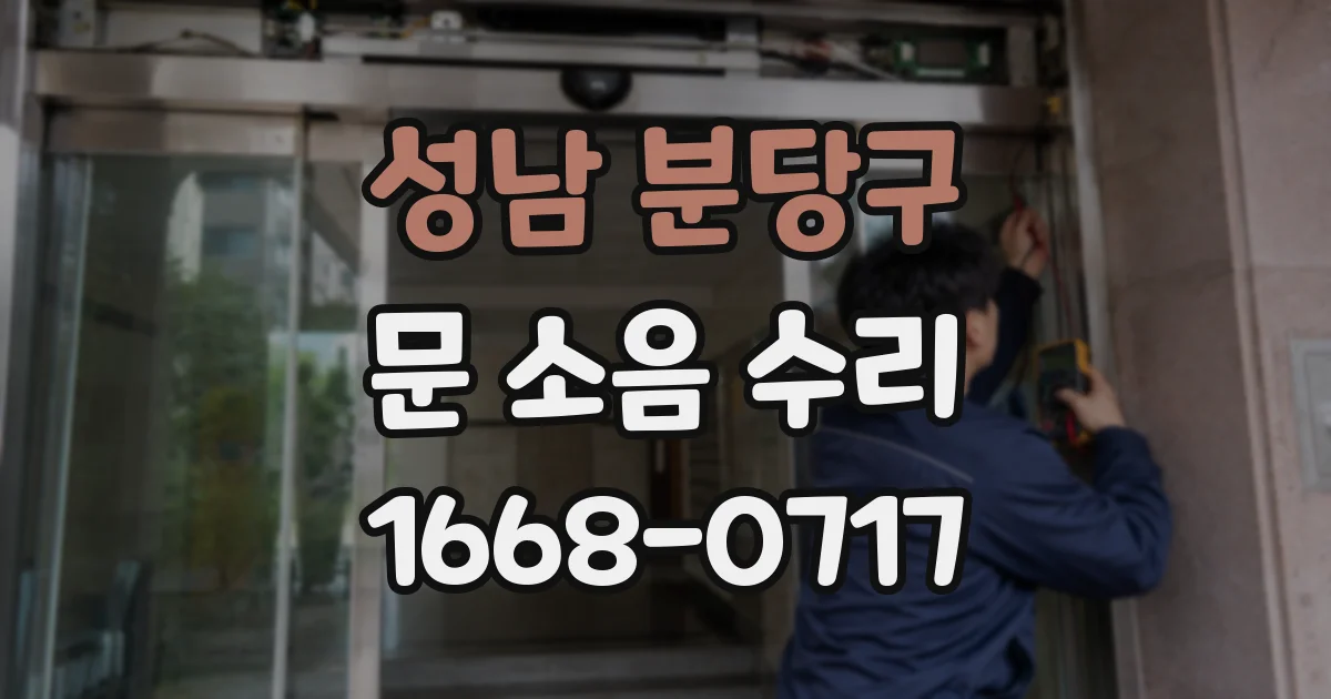 성남 분당구 문 소음 수리