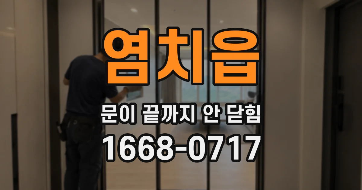 염치읍 문이 끝까지 안 닫힘