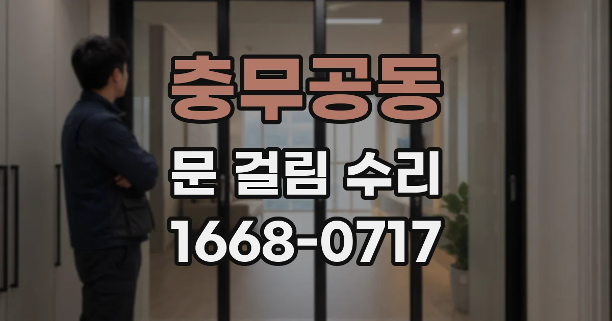 충무공동 문 걸림 수리