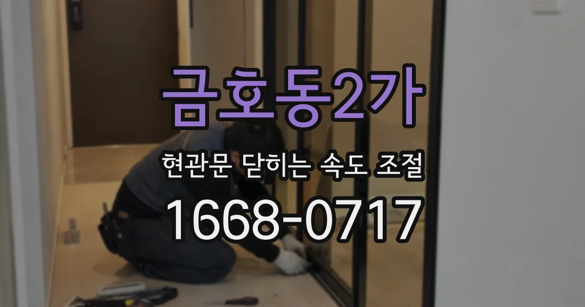 금호동2가 현관문 닫히는 속도 조절