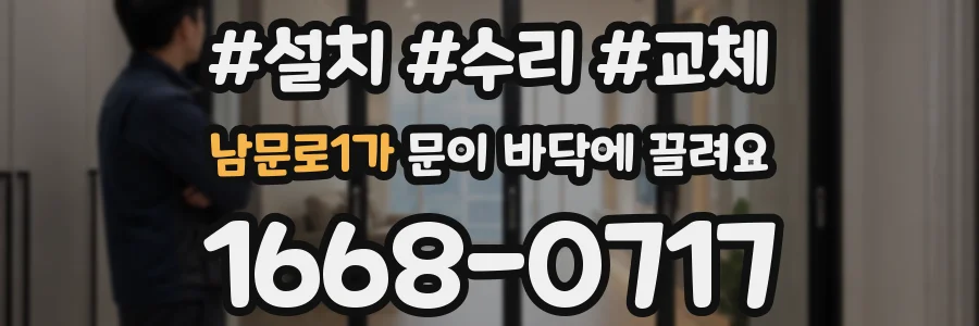 남문로1가 문이 바닥에 끌려요
