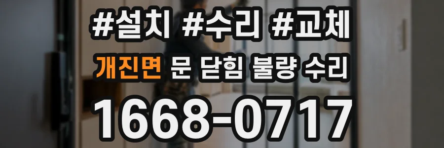 개진면 문 닫힘 불량 수리