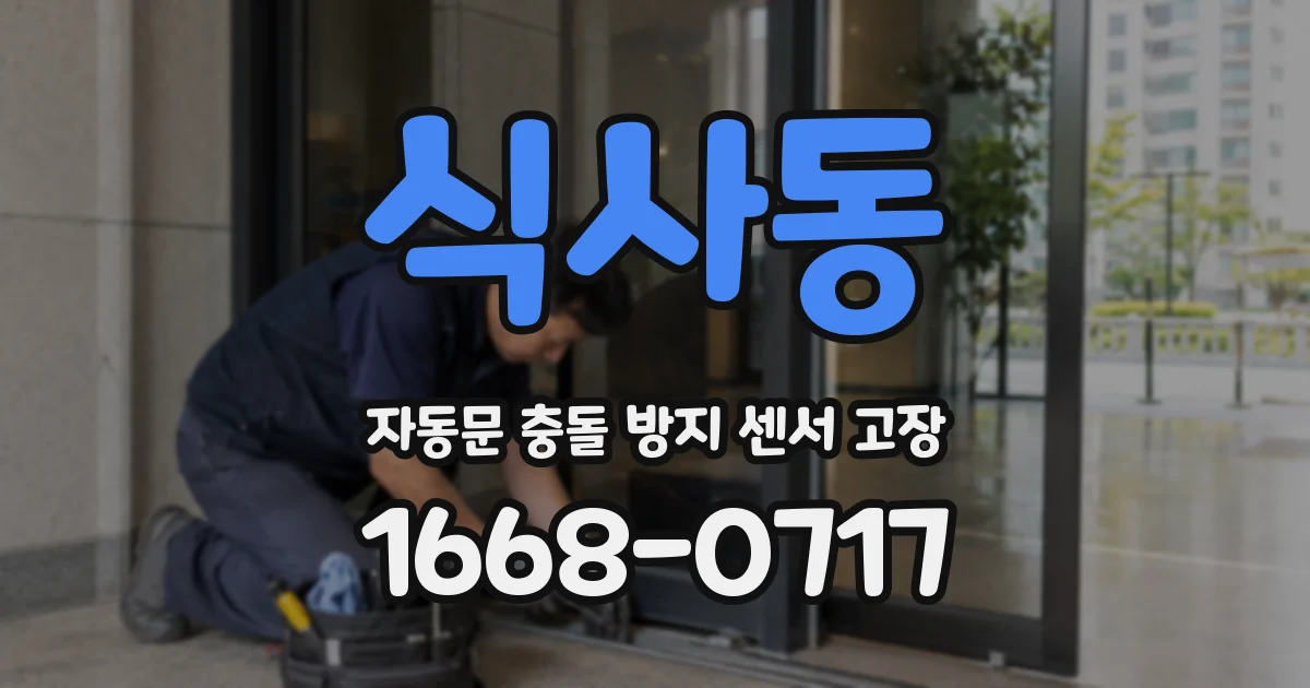 식사동 자동문 충돌 방지 센서 고장