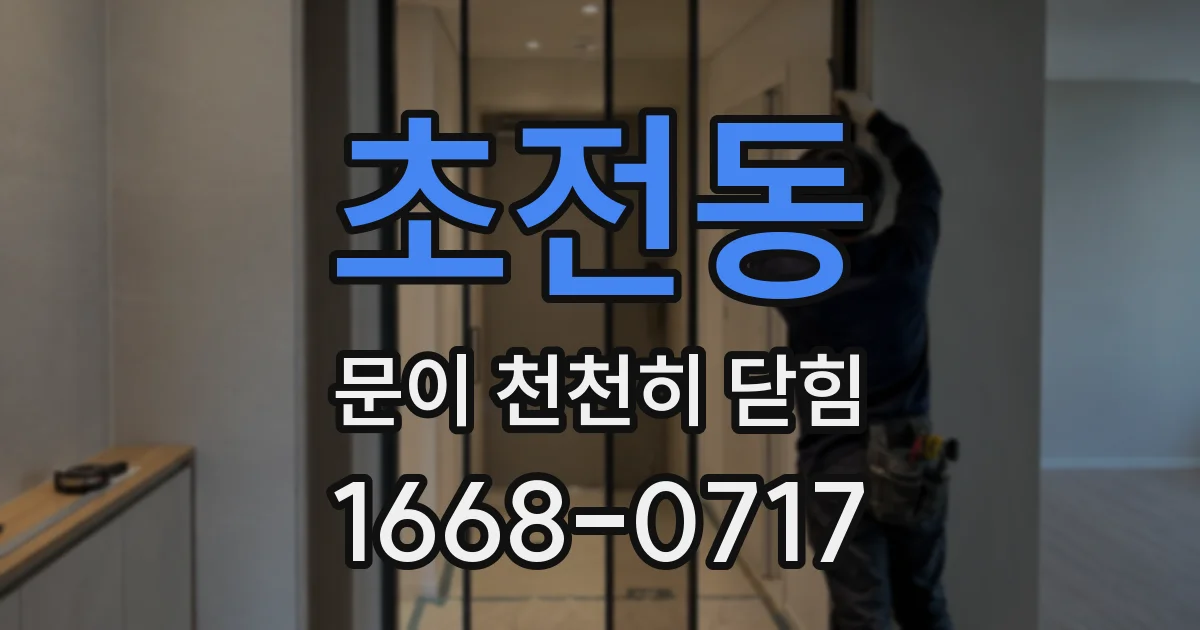 초전동 문이 천천히 닫힘