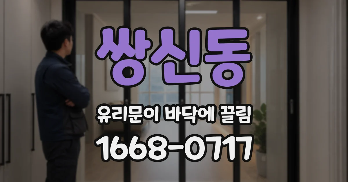 쌍신동 유리문이 바닥에 끌림