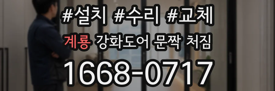 계룡 강화도어 문짝 처짐