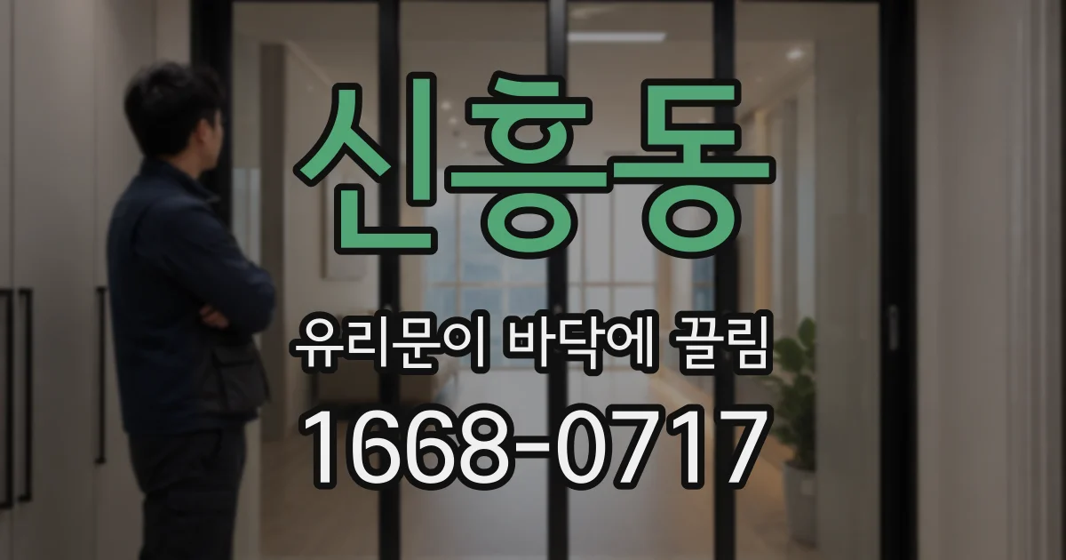 신흥동 유리문이 바닥에 끌림