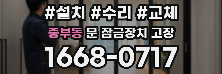 중부동 문 잠금장치 고장