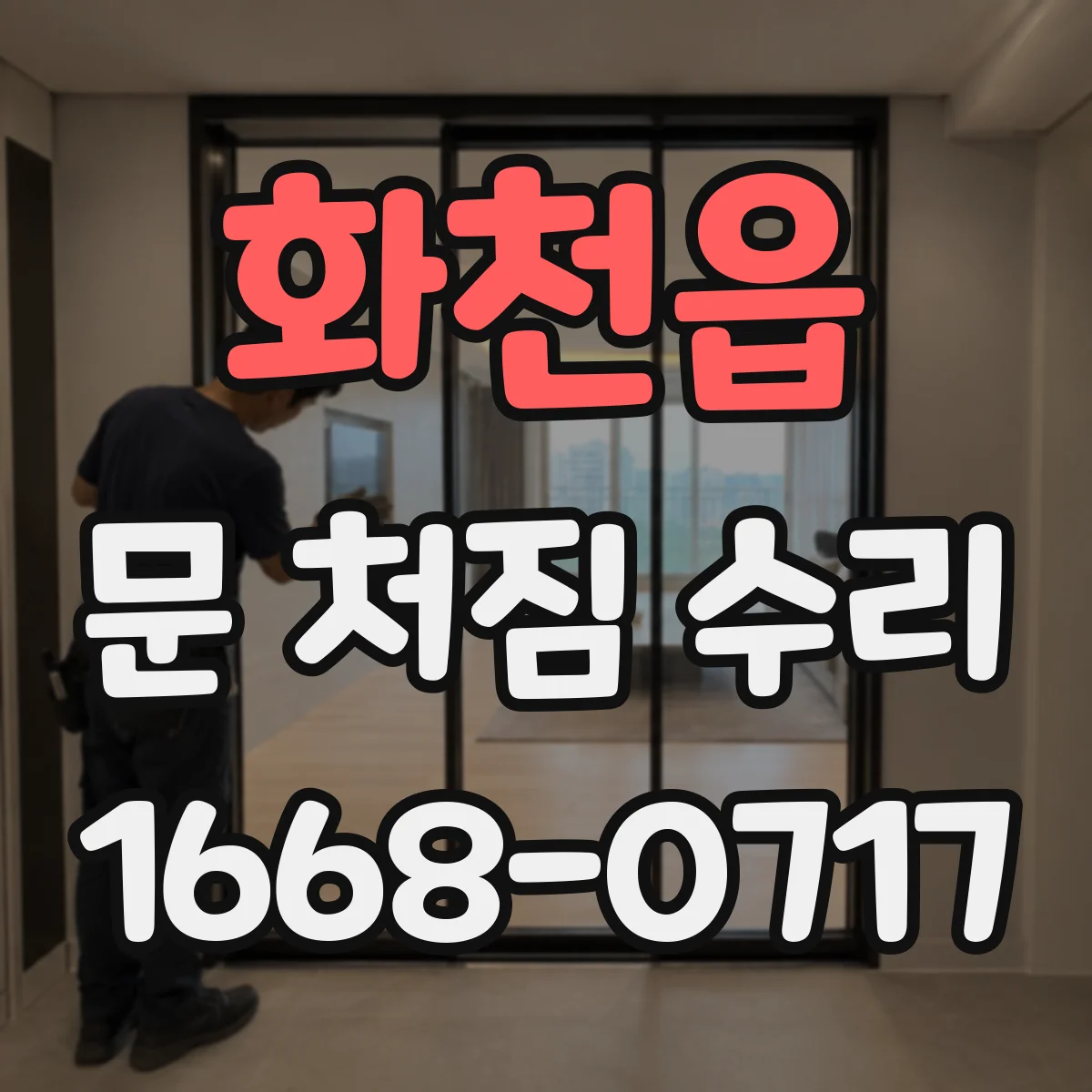 화천읍 문 처짐 수리
