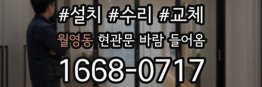월영동 현관문 바람 들어옴