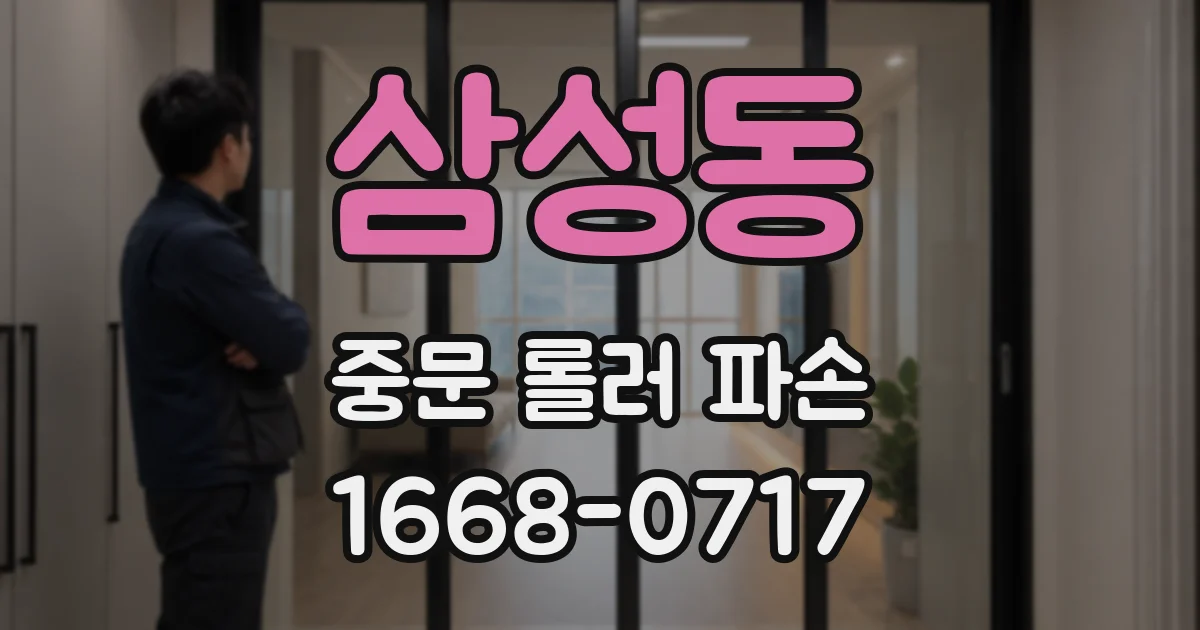 삼성동 중문 롤러 파손