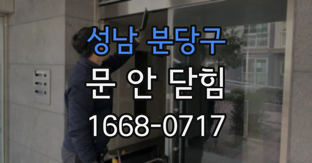 성남 분당구 문 안 닫힘