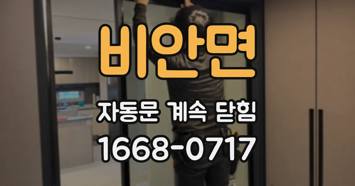 비안면 자동문 계속 닫힘