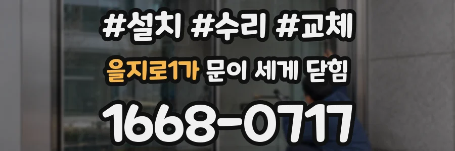 을지로1가 문이 세게 닫힘