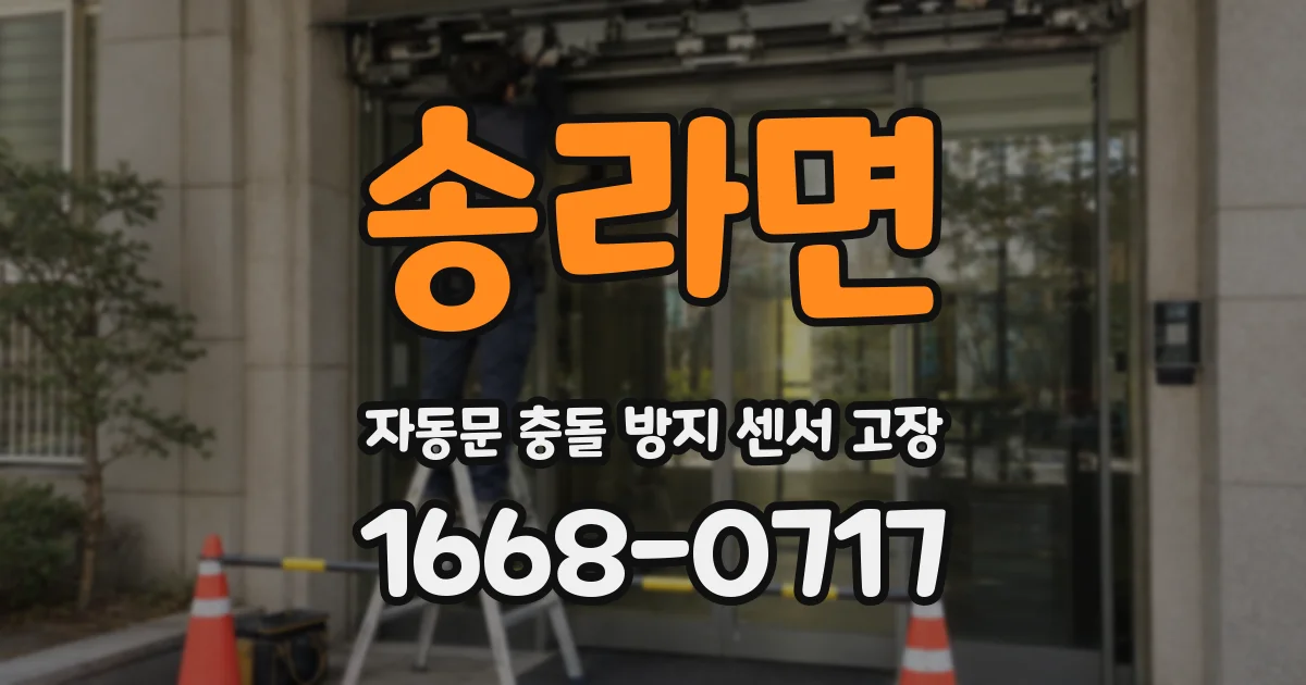 송라면 자동문 충돌 방지 센서 고장