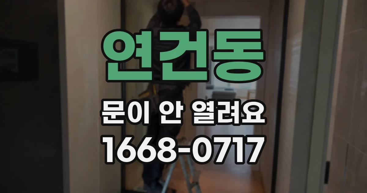 연건동 문이 안 열려요