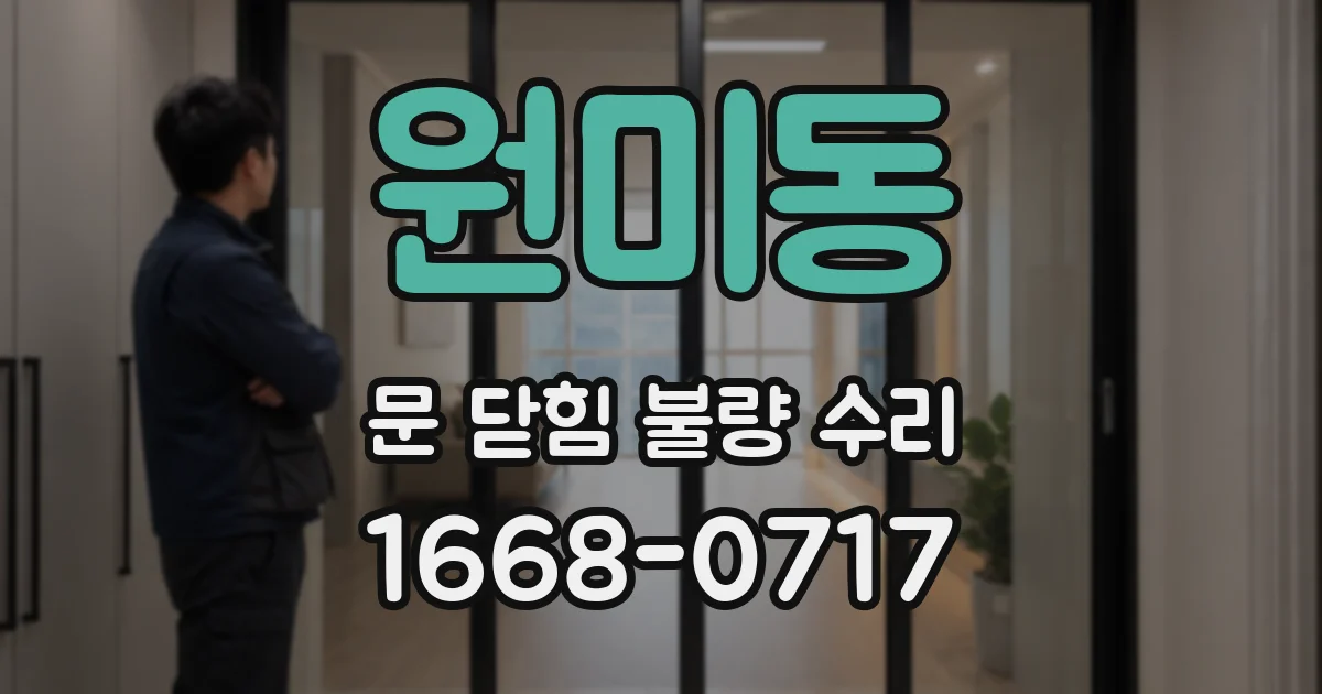 원미동 문 닫힘 불량 수리