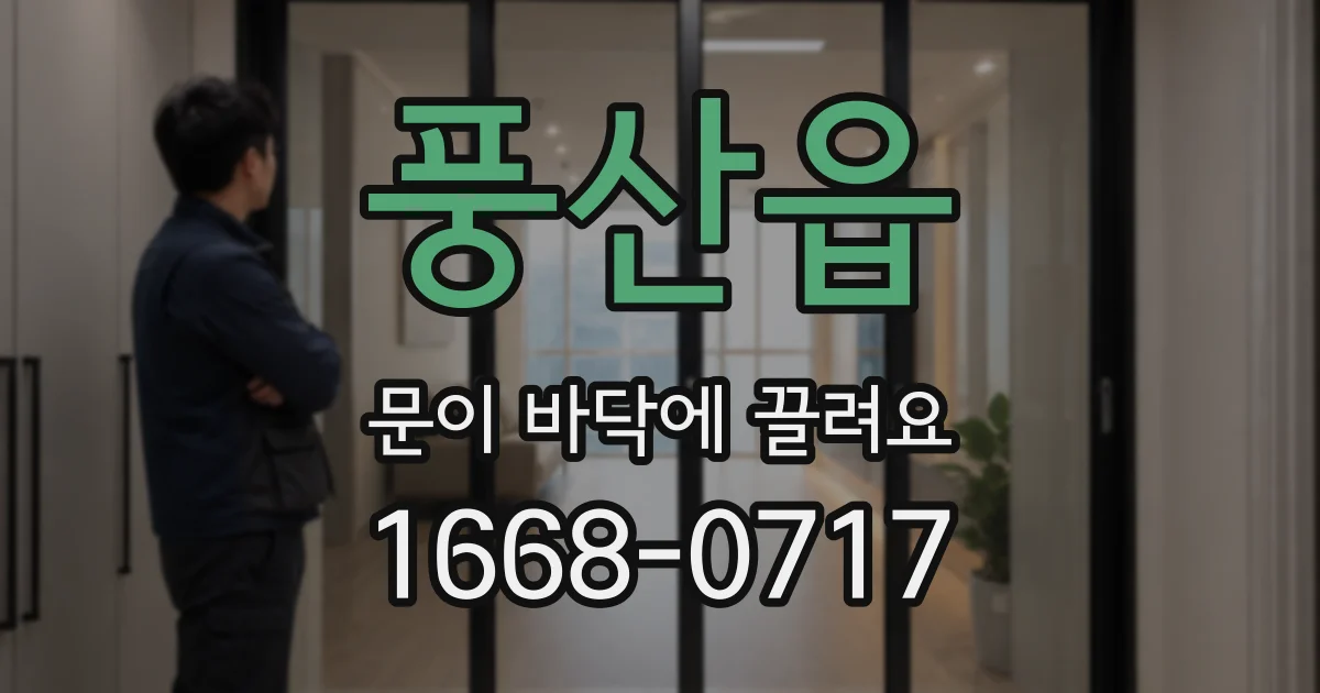 풍산읍 문이 바닥에 끌려요