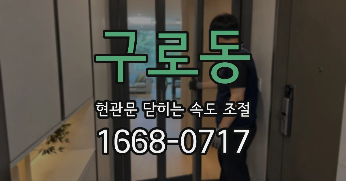 구로동 현관문 닫히는 속도 조절