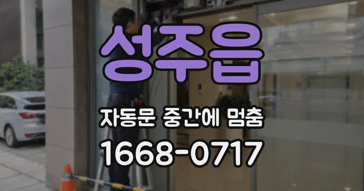 성주읍 자동문 중간에 멈춤