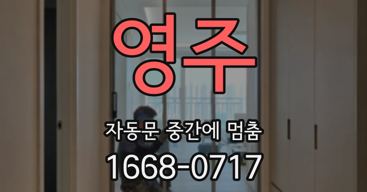 영주 자동문 중간에 멈춤