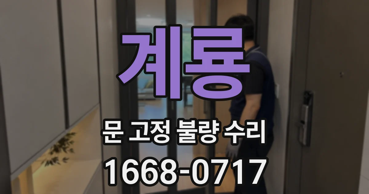 계룡 문 고정 불량 수리