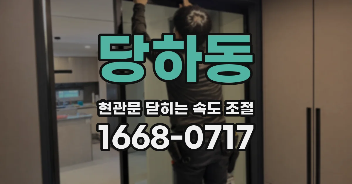 당하동 현관문 닫히는 속도 조절