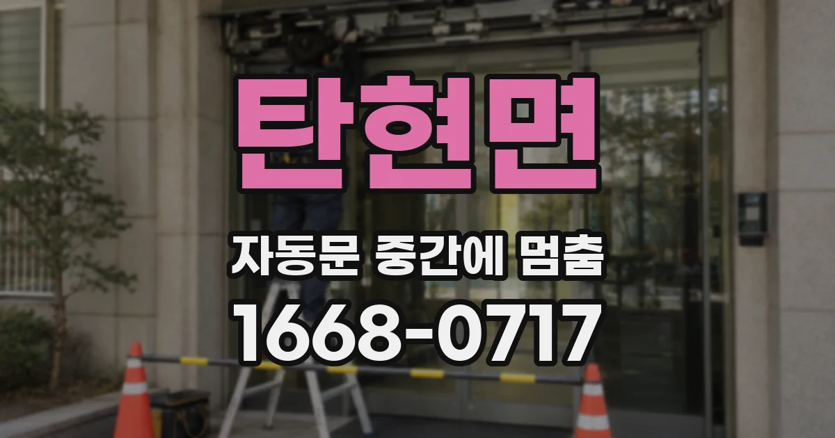 탄현면 자동문 중간에 멈춤