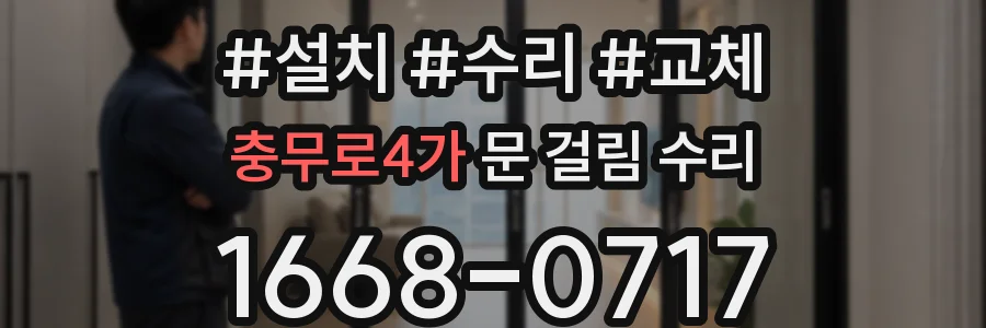 충무로4가 문 걸림 수리