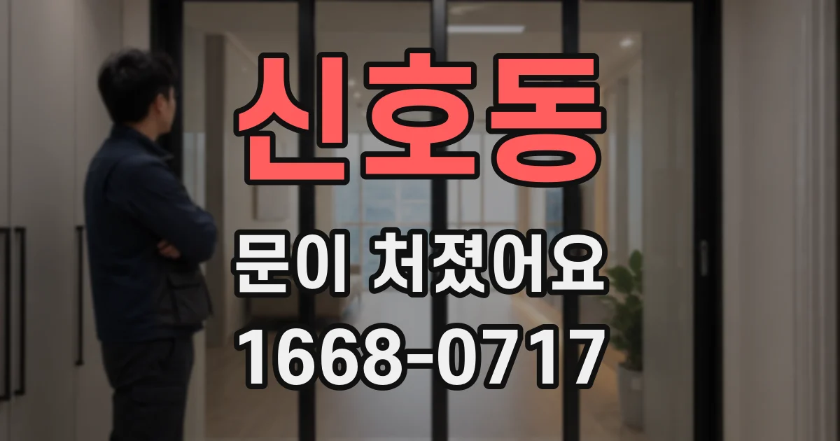 신호동 문이 처졌어요