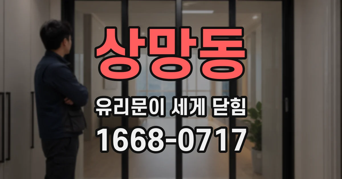 상망동 유리문이 세게 닫힘