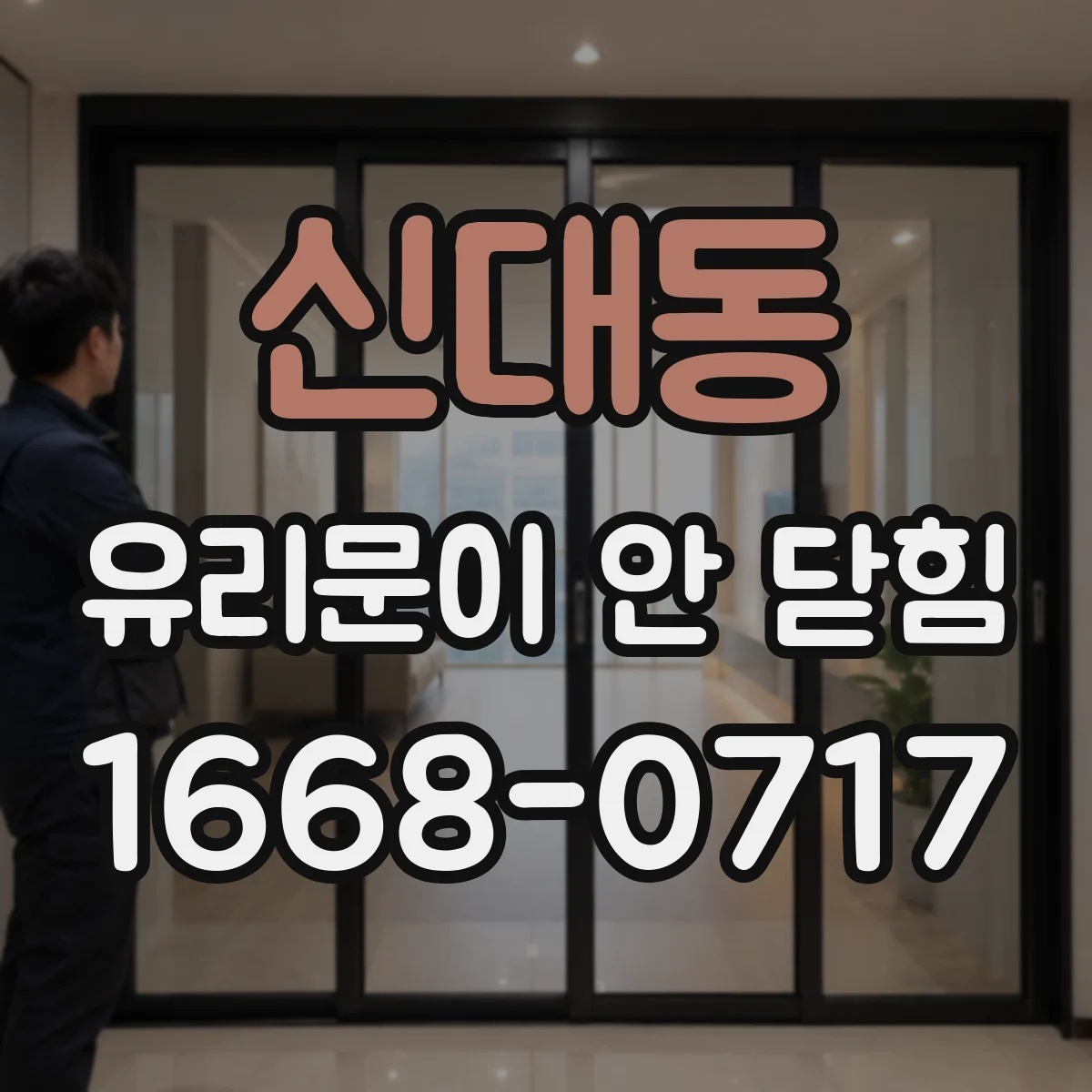 신대동 유리문이 안 닫힘