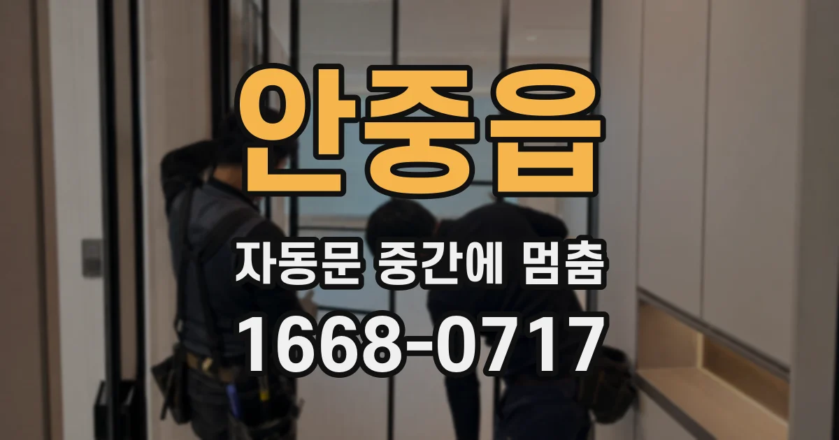 안중읍 자동문 중간에 멈춤