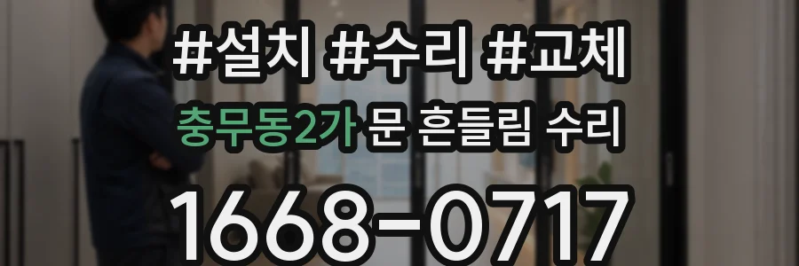 충무동2가 문 흔들림 수리