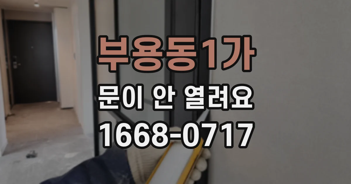 부용동1가 문이 안 열려요