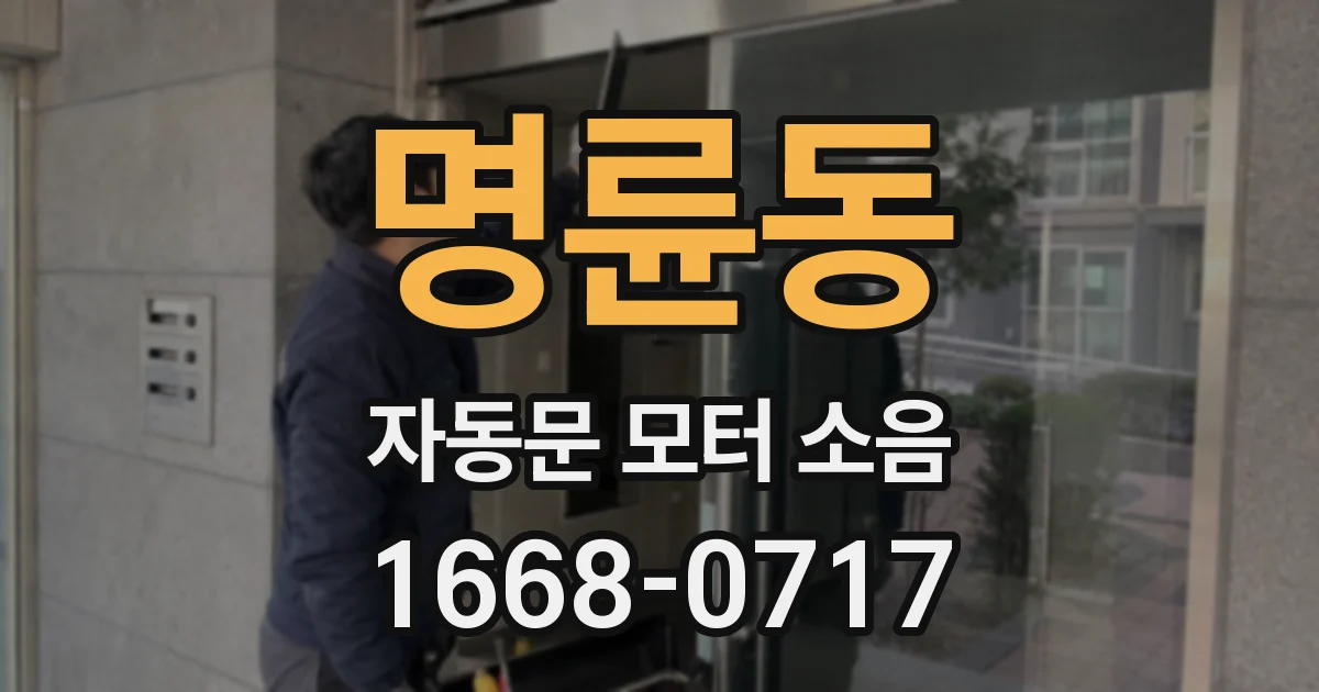 명륜동 자동문 모터 소음
