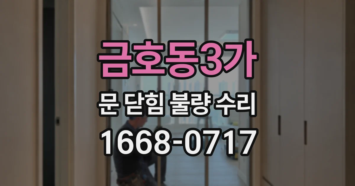 금호동3가 문 닫힘 불량 수리