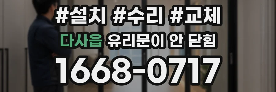 다사읍 유리문이 안 닫힘
