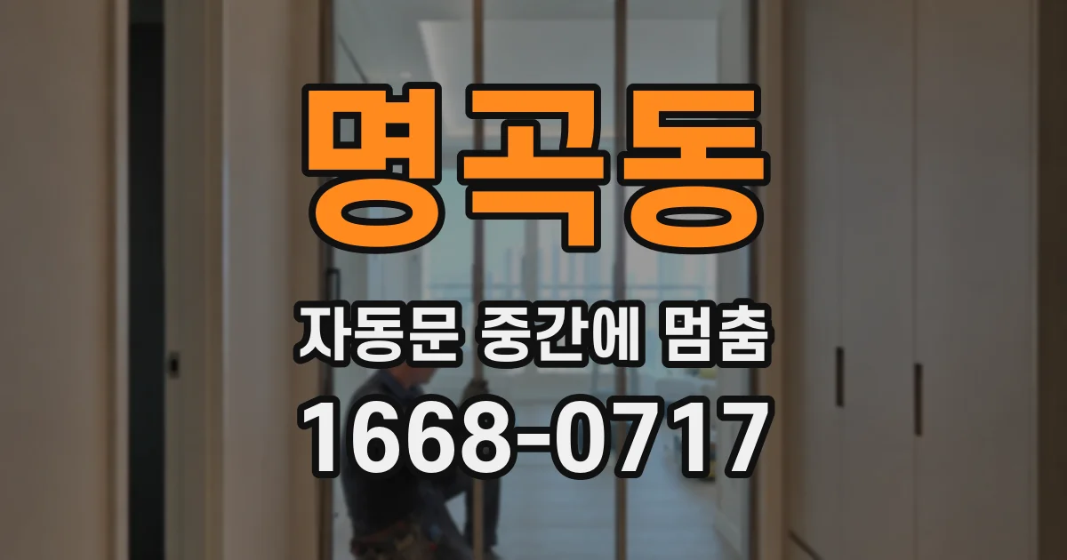 명곡동 자동문 중간에 멈춤