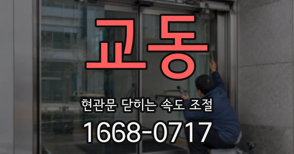 교동 현관문 닫히는 속도 조절