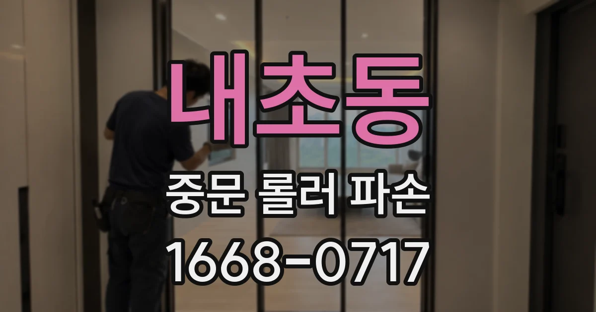 내초동 중문 롤러 파손