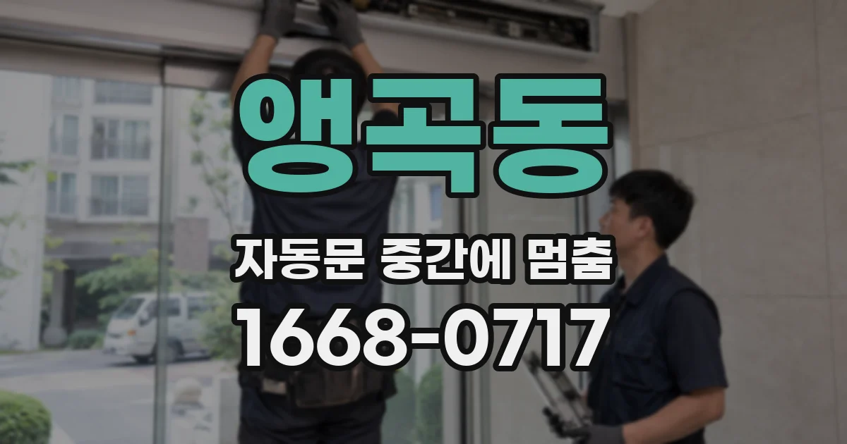 앵곡동 자동문 중간에 멈춤