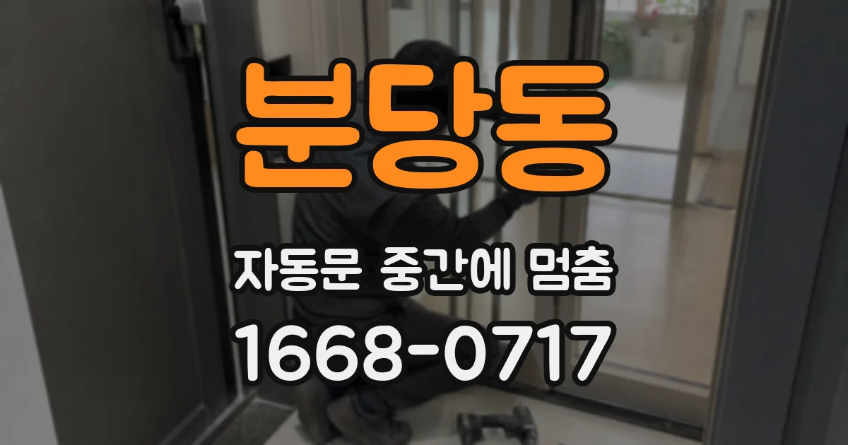 분당동 자동문 중간에 멈춤