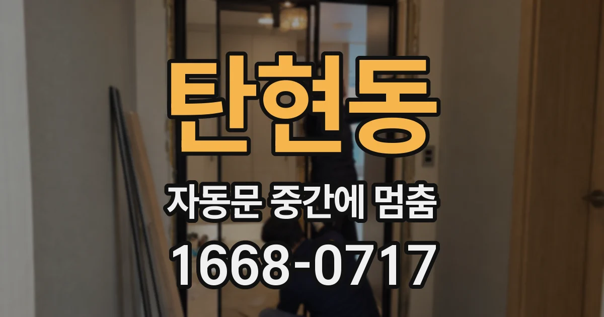 탄현동 자동문 중간에 멈춤