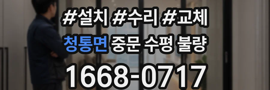청통면 중문 수평 불량