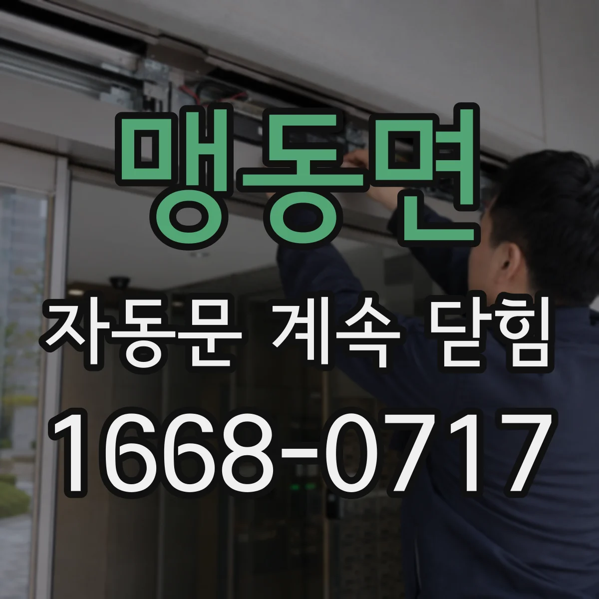 맹동면 자동문 계속 닫힘