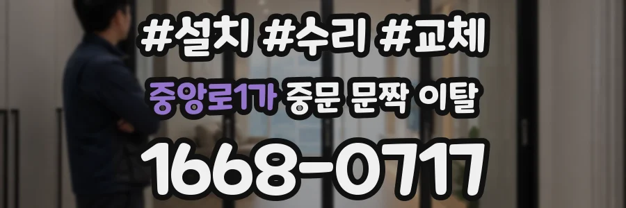 중앙로1가 중문 문짝 이탈