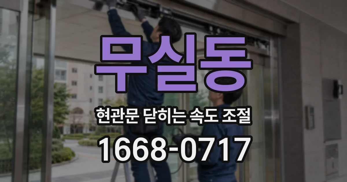 무실동 현관문 닫히는 속도 조절