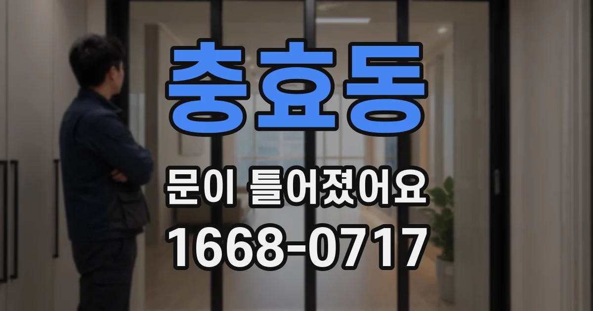 충효동 문이 틀어졌어요
