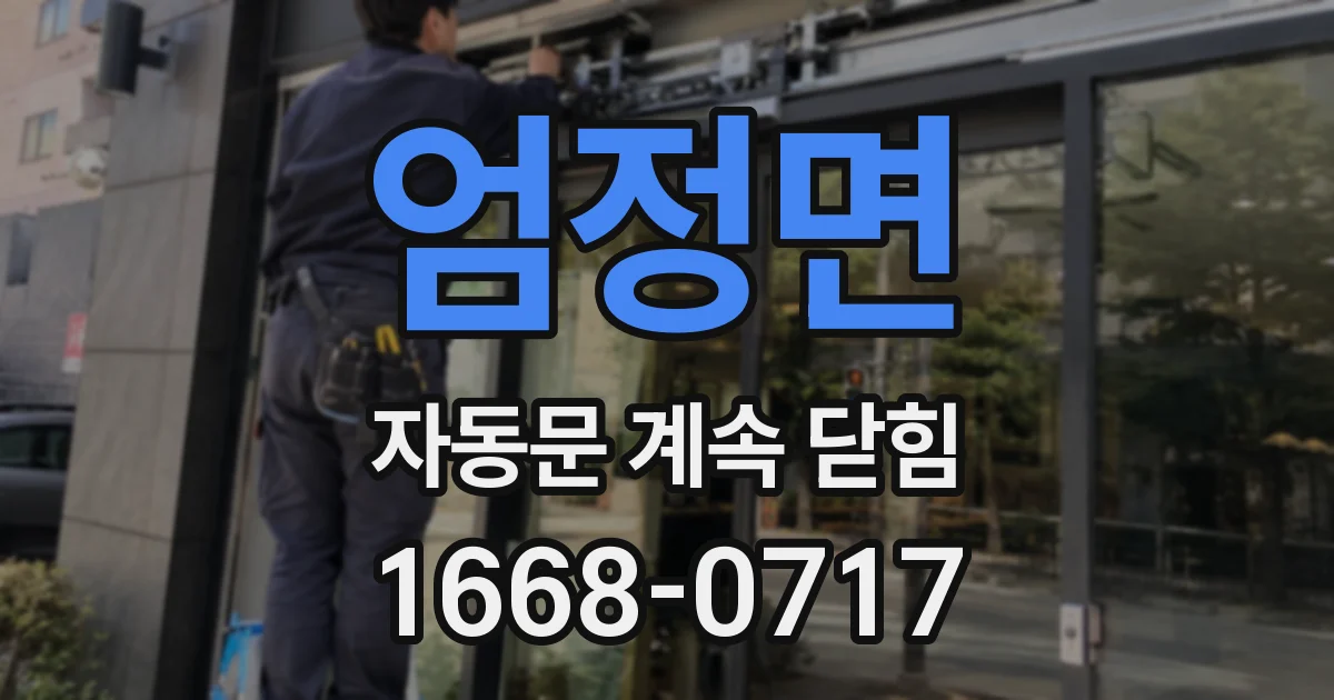 엄정면 자동문 계속 닫힘